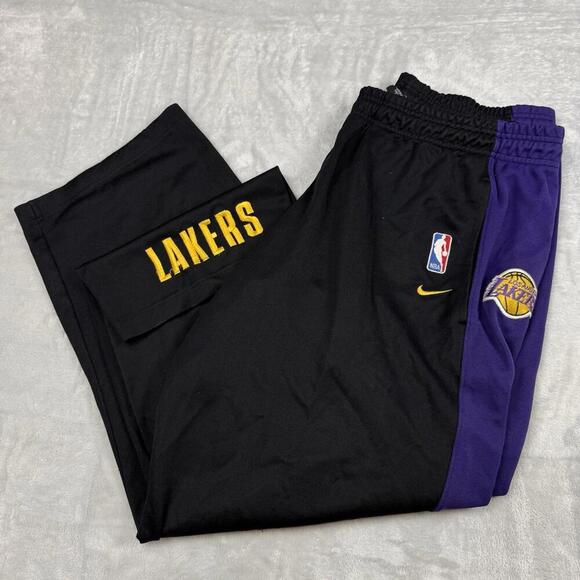 Nike Other - VTG LA Lakers Nike Team On Court Sweatpants Want-Up Baggy Men Size L NBA Y2K